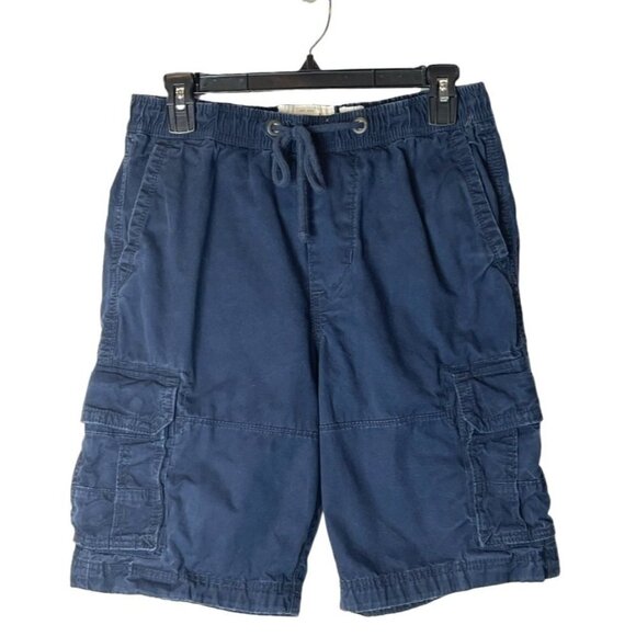 Abercrombie & Fitch Navy Blue Elastic Tie‎ Waist Cargo Shorts Size XS - Picture 1 of 6